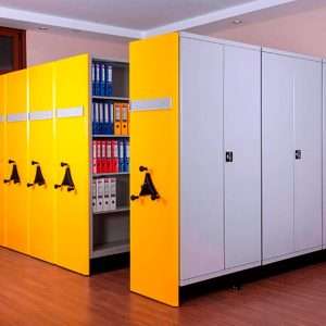 Triple compact archive cabinet systems